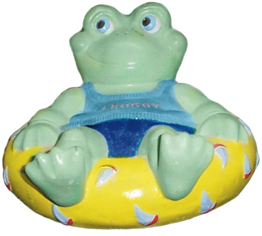 Frog on Lifesaver Plaster Statue