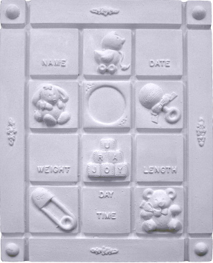 Baby Stuff Birth Plaster Plaque Rectangular
