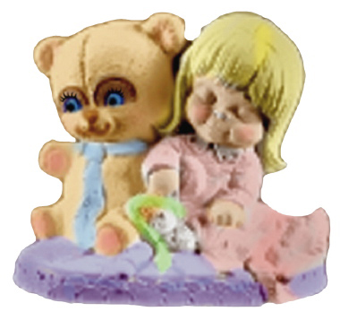 Doll and Bear Plaster Statue