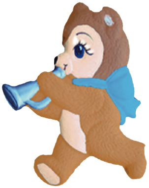 Trumpet Bear Plaster Plaque
