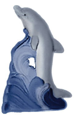 Dolphin Plaster Bookends Set of Two