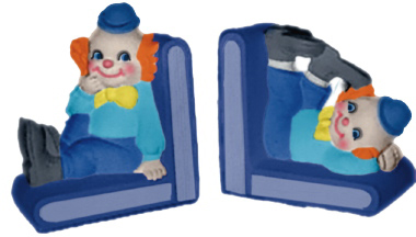 Clowns Relaxing Plaster Bookends Set