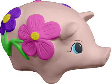 Pointed Nose Pig Unpainted Plaster Piggy Bank