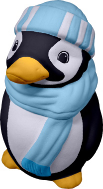 Penguin with Scarf Unpainted Plaster Piggy Bank