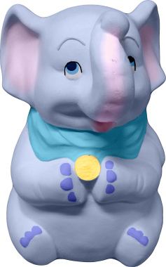 Elephant with Nickel Unpainted Plaster Piggy Bank