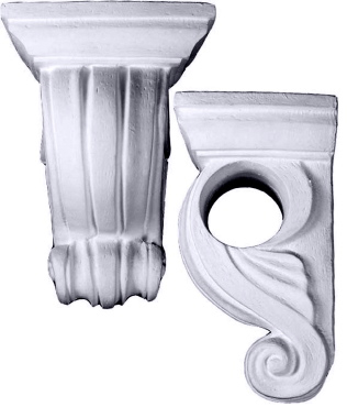 Scroll Drapery with Shelf Plaster Bracket Corbel