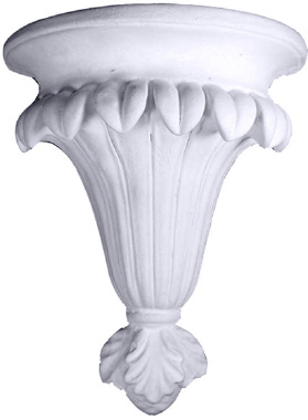 Round Fluted Leaf Plaster Bracket Corbel