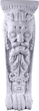 Green Man Long Plaster Bracket Corbel