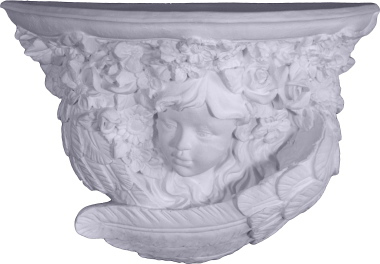 Angel in Flowers Plaster Bracket Corbel