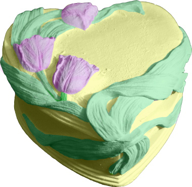 Tulip Heart Unpainted Plaster Trinket or Jewelry Box