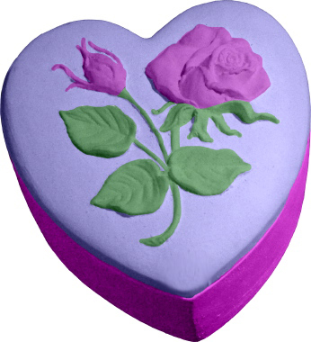 Single Rose Heart Unpainted Plaster Trinket or Jewelry Box Small