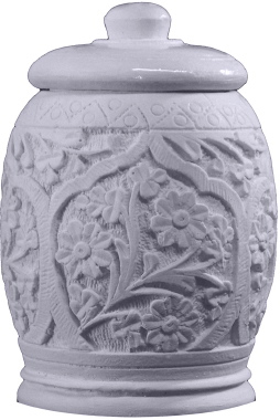 Oriental Jar with Lid Plaster Trinket Box