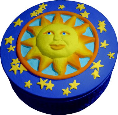 Sun and Stars Round Box