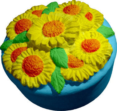 Bunch of Sunflowers Unpainted Plaster Trinket or Jewelry Box