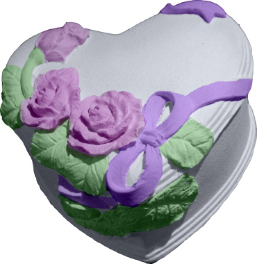 Rose Heart Unpainted Plaster Trinket or Jewelry Box