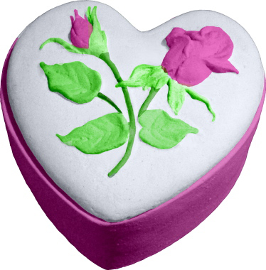 Rose Heart Unpainted Plaster Trinket or Jewelry Box Small