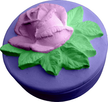 Round Rose Unpainted Plaster Trinket or Jewelry Box