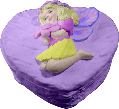 Fairy with Bouquet Unpainted Plaster Trinket or Jewelry Box