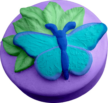 Butterfly on Leaf Unpainted Plaster Trinket or Jewelry Box