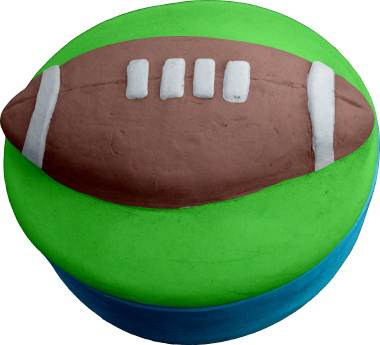 Football Unpainted Plaster Trinket or Jewelry Box