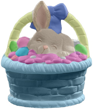 Bunny Wicker Unpainted Plaster Trinket or Jewelry Box