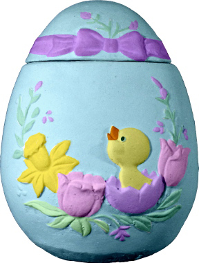 Chick Egg Unpainted Plaster Trinket or Jewelry Box