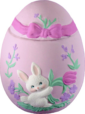 Bunny Egg Unpainted Plaster Trinket or Jewelry Box