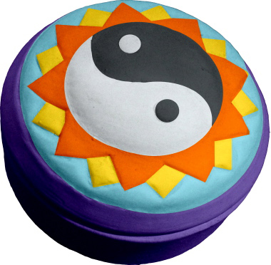 Yin Yang Unpainted Plaster Trinket or Jewelry Box
