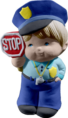 Policeman Boy Plaster Statue