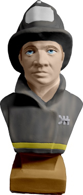 Fireman Bust Plaster Statue