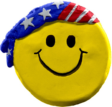 Happy Face USA Plaster Plaque