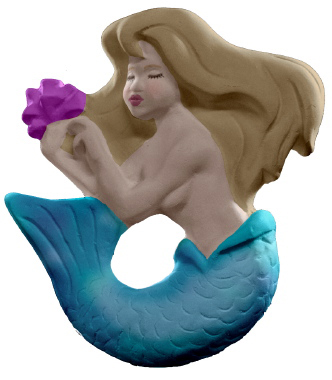 Flower Mermaid Plaster Plaque
