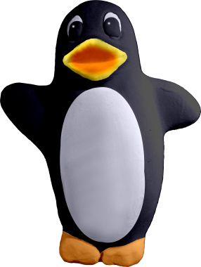 Happy Penguin Plaster Statue