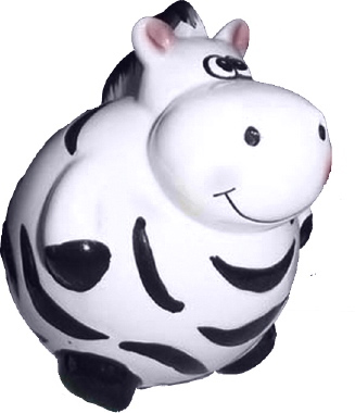 Chubby Zebra Plaster Statue