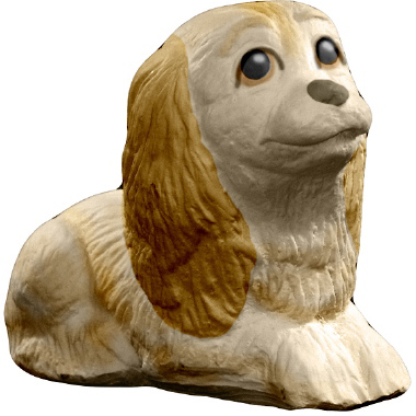Dog Lying Down Plaster Statue
