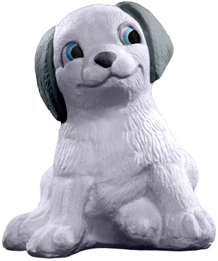 Dog Sitting Plaster Statue