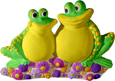 Frog Couple Plaster Plaque
