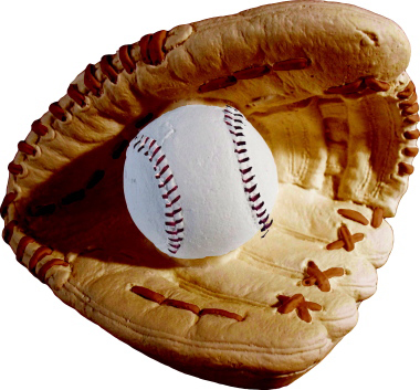Baseball Glove and Ball Plaster Statue
