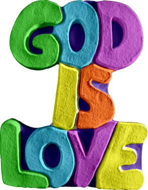 God Is Love Plaster Plaque