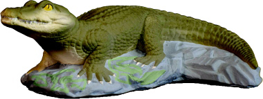 Alligator on Rocks Plaster Statue