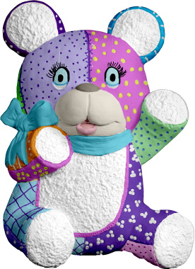 Quilted Bear Plaster Plaque