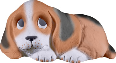 Hound Puppy Lying Down Statue