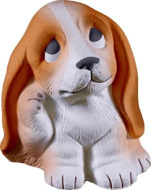 Hound Puppy Scratching Ear Statue