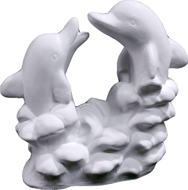 Dolphins Splashing Statue