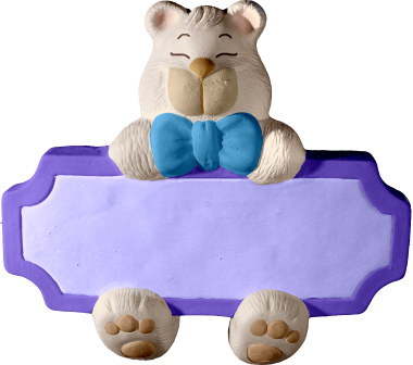 Teddy Bear Name Plaster Plaque