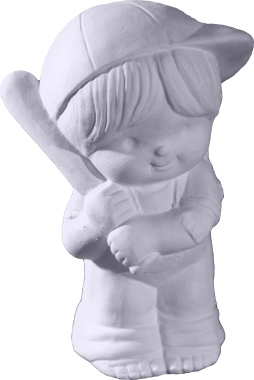 Baseball Kids Girl Batter Plaster Statue