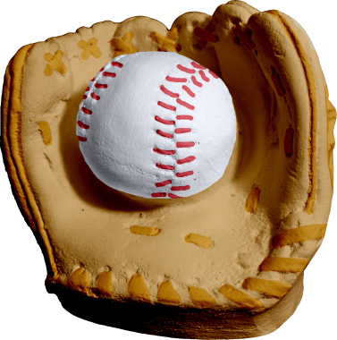 Tiny Baseball Glove Plaster Statue