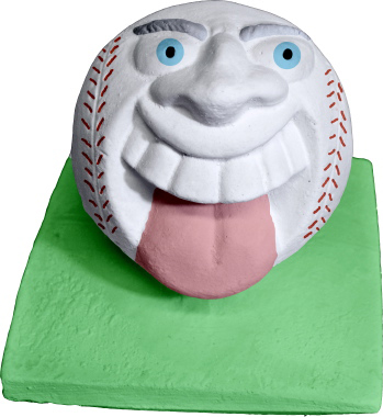 Crazy Baseball on base Plaster Statue