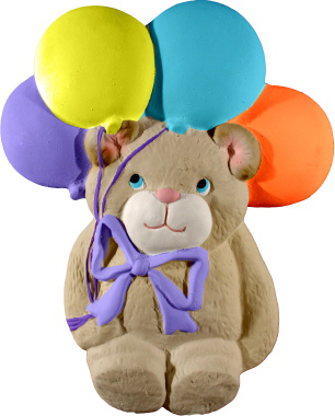 Bear with Four Balloons Plaster Plaque