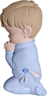Little Boy Praying Plaster Plaque